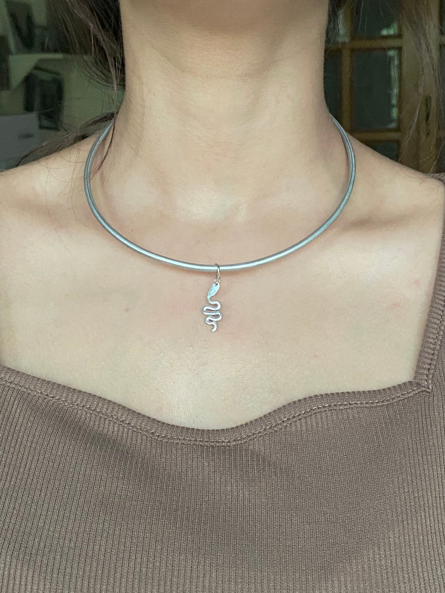 Handmade Plain Silver Wire Choker