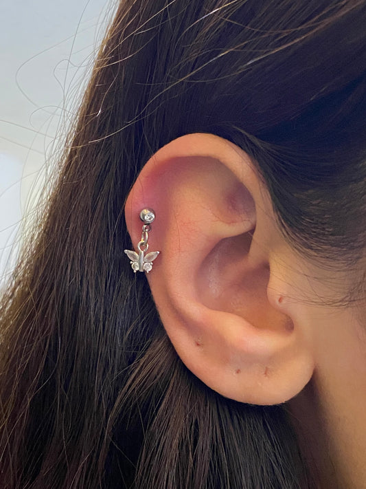Butterfly Zircon Stud