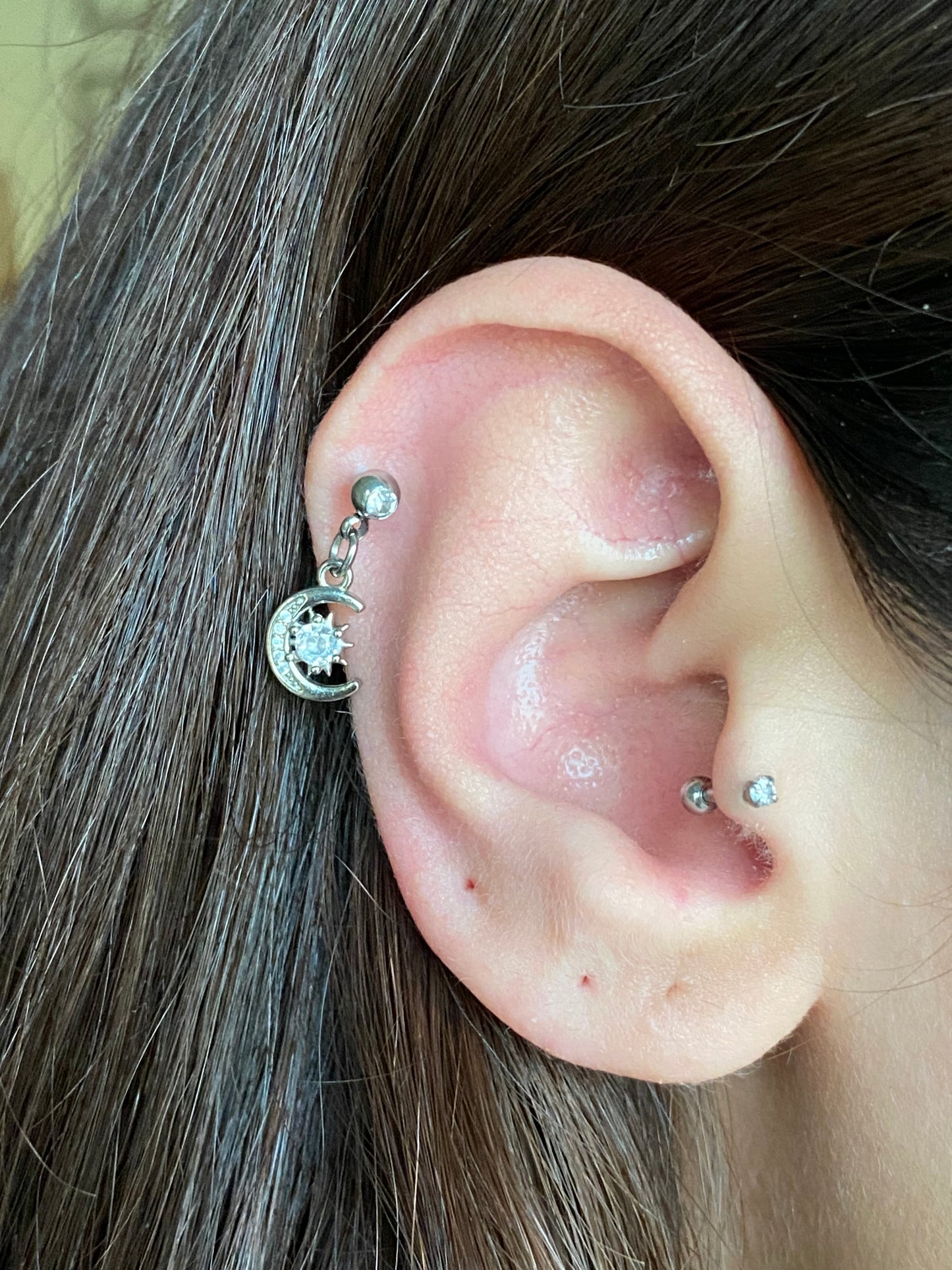 Moon Star Zircon Stud
