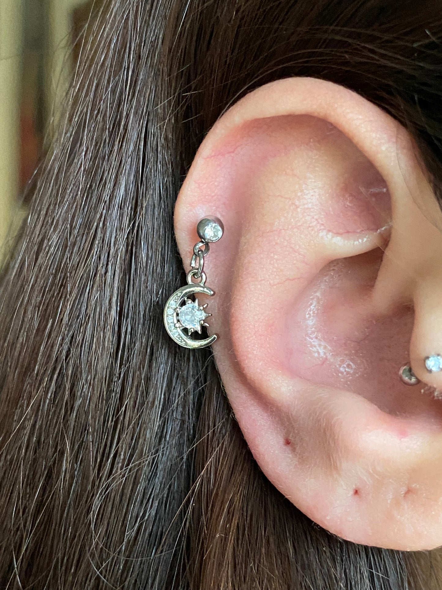 Moon Star Zircon Stud