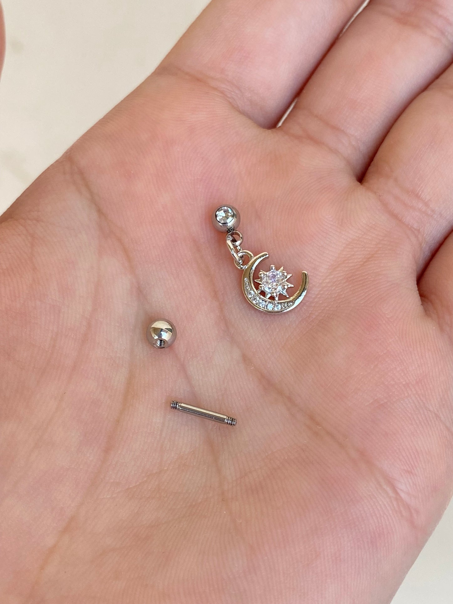 Moon Star Zircon Stud