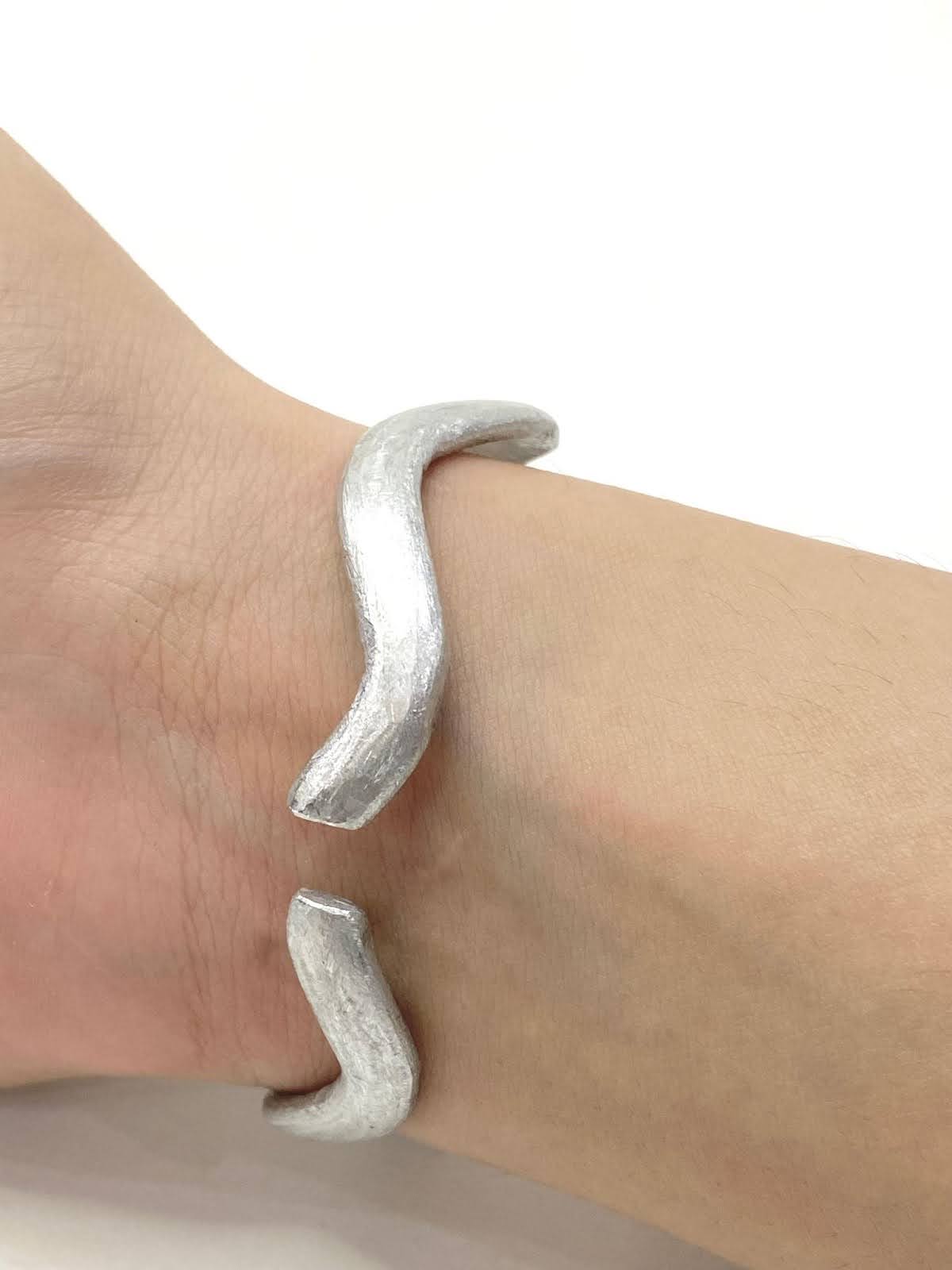 Thick Flat Wiggle Wire Bracelet