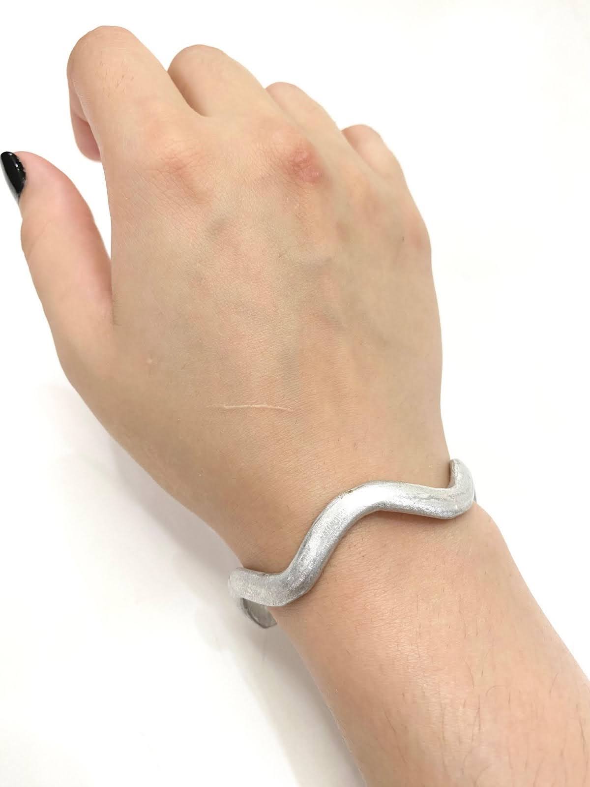 Thick Flat Wiggle Wire Bracelet