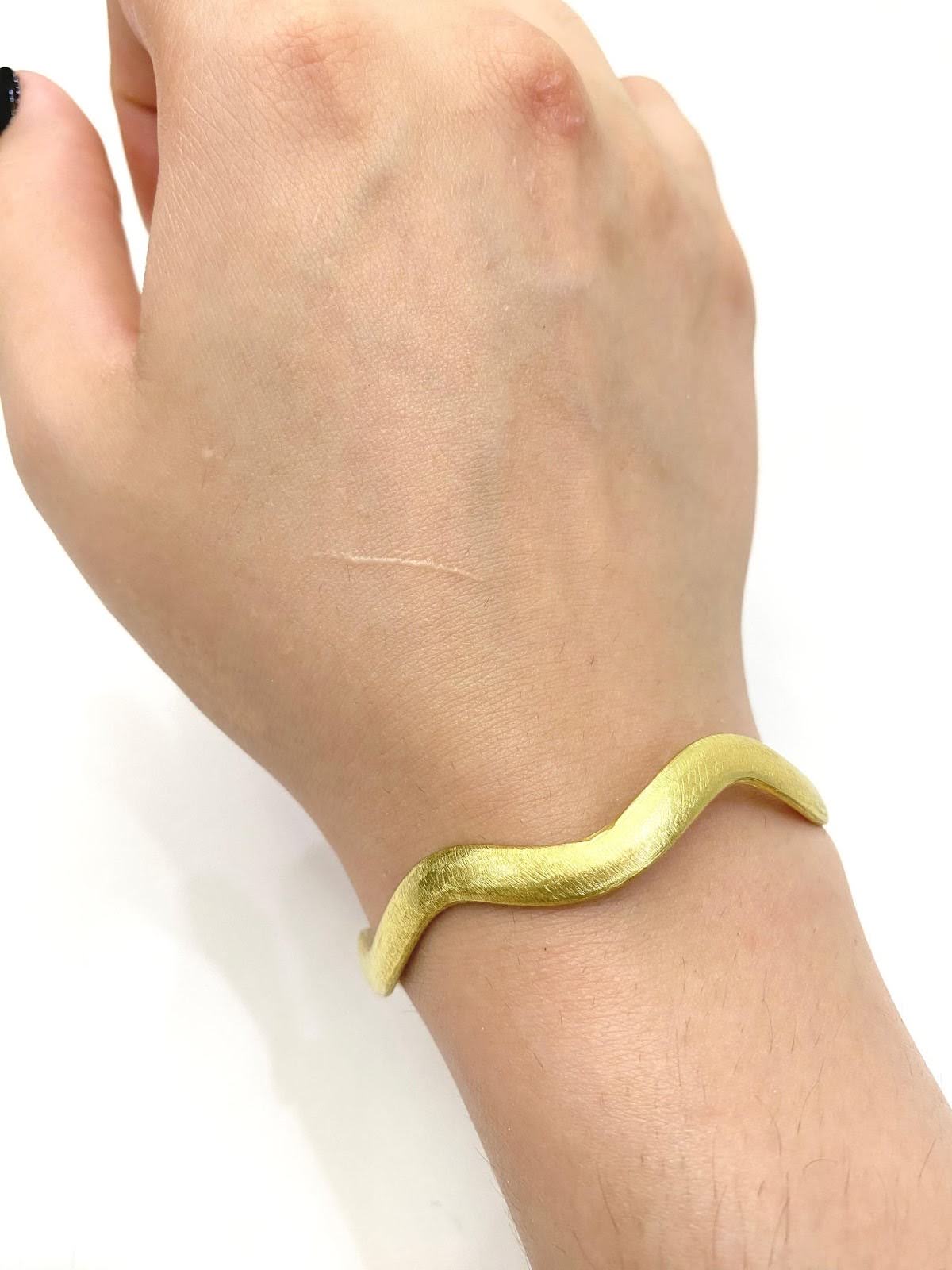 Thick Flat Wiggle Wire Bracelet
