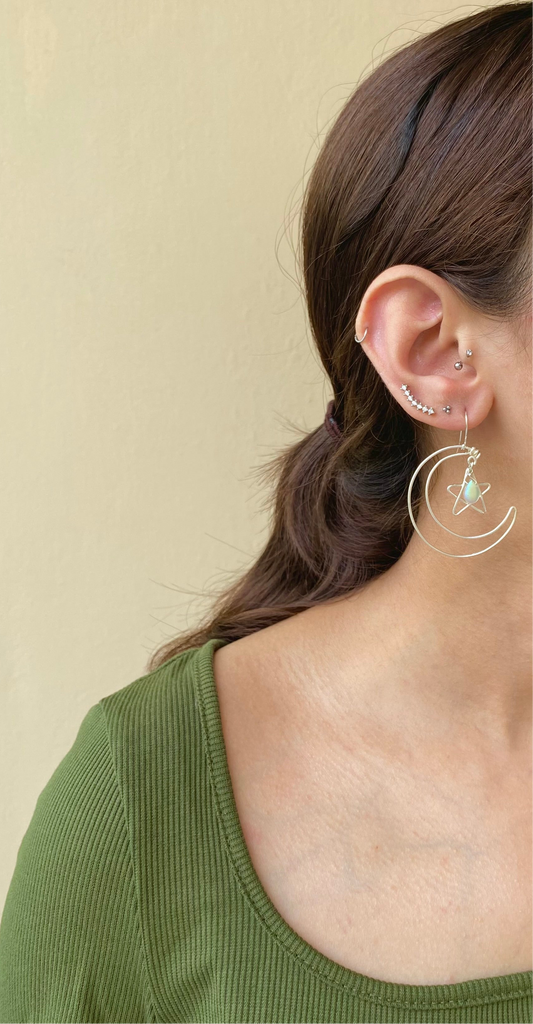 Crescent Star Earrings