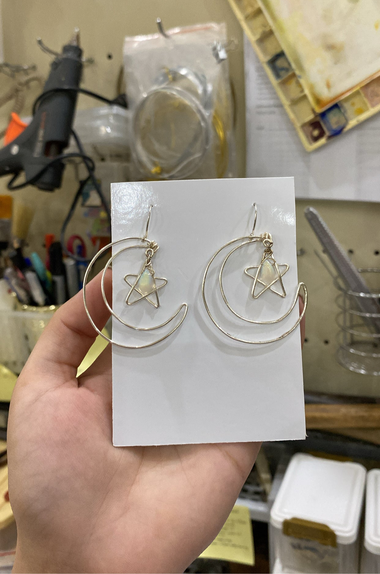 Crescent Star Earrings