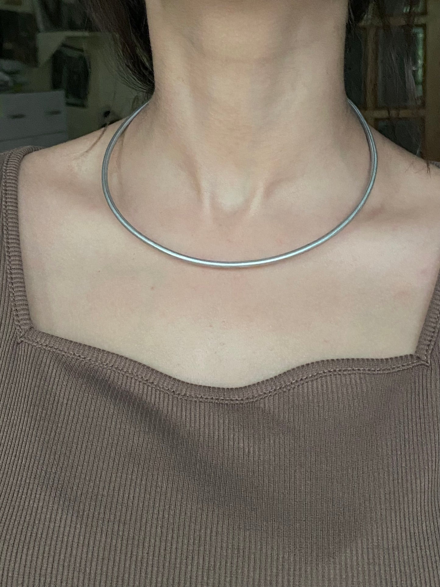 Handmade Plain Silver Wire Choker