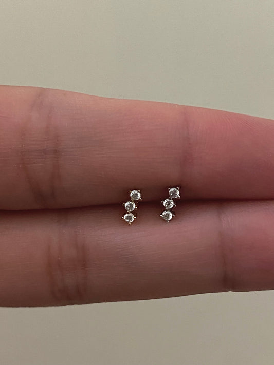 Triple zircon stud