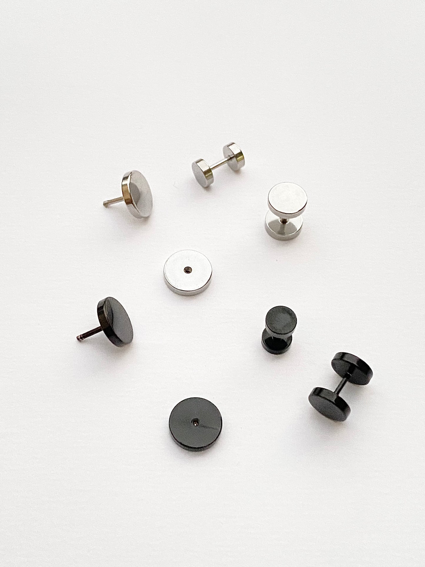 Surgical Steel disk stud unisex