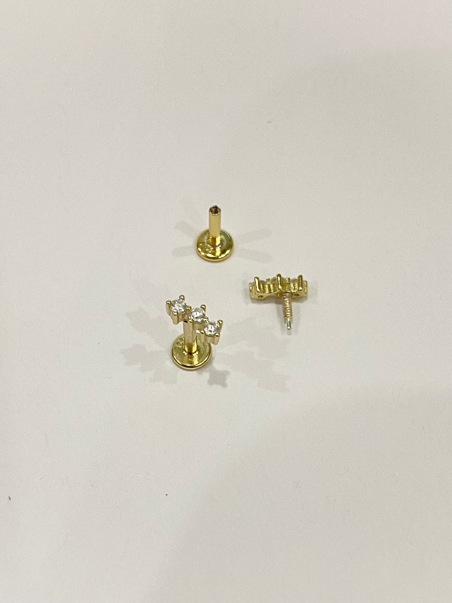 Triple zircon stud