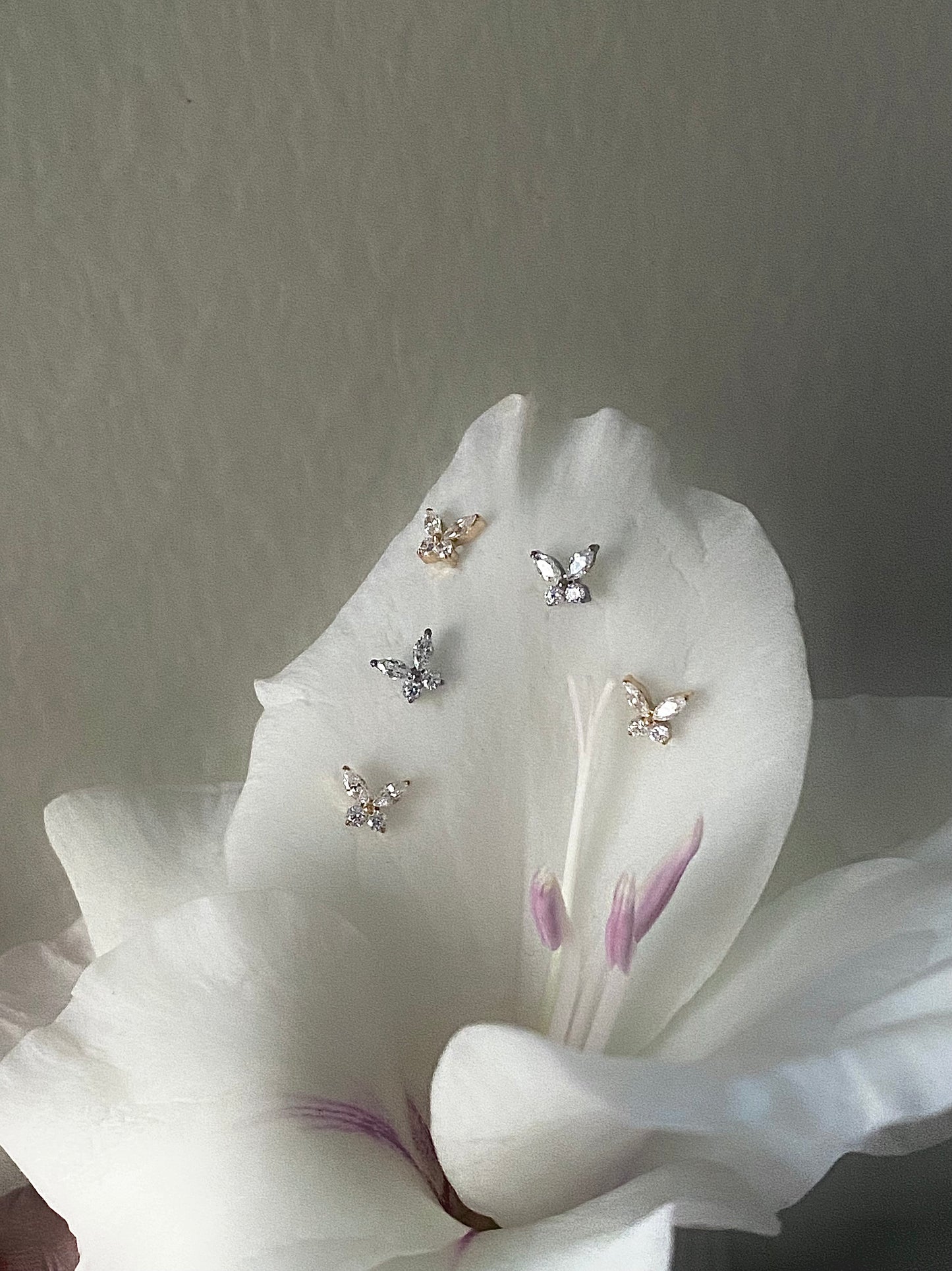 Zircon Butterfly Stud