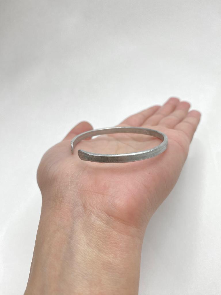 Flat Silver Wire Bracelet