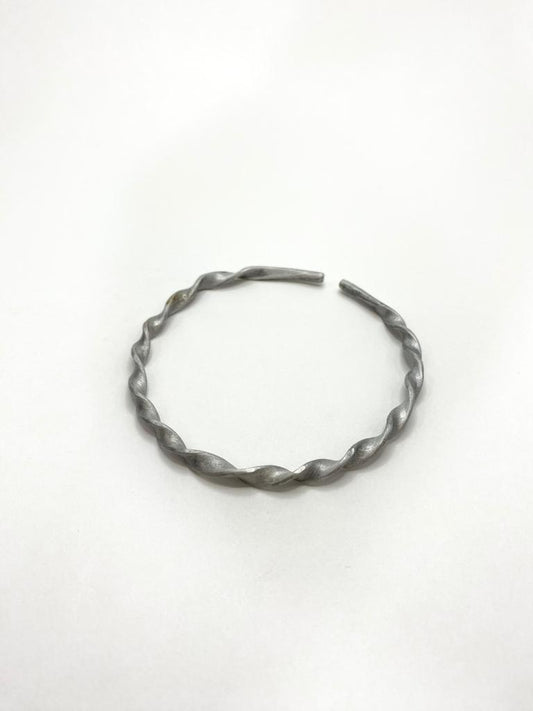 Hammered Twisted Silver Wire Anklet