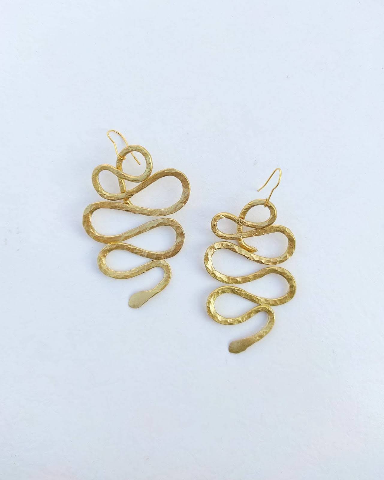 Hammered Snake Earrings