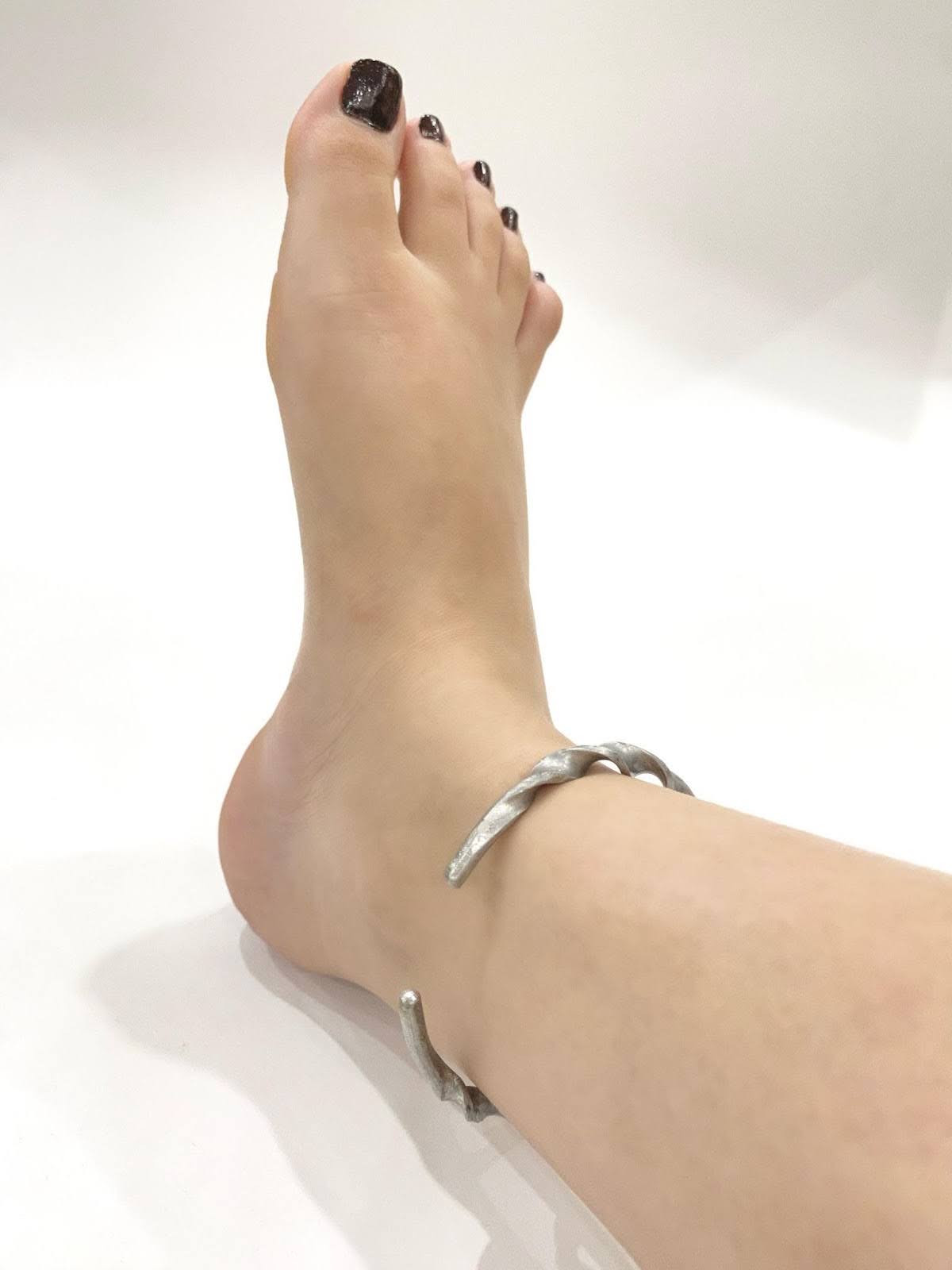 Hammered Twisted Silver Wire Anklet