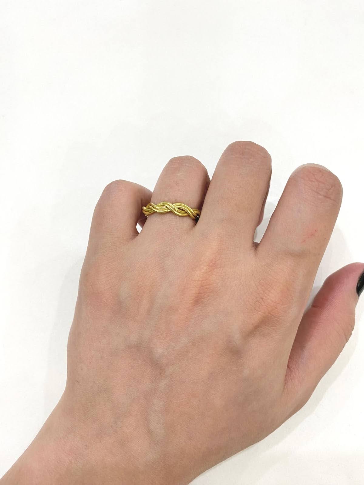 Double Twisted Golden Wire Ring