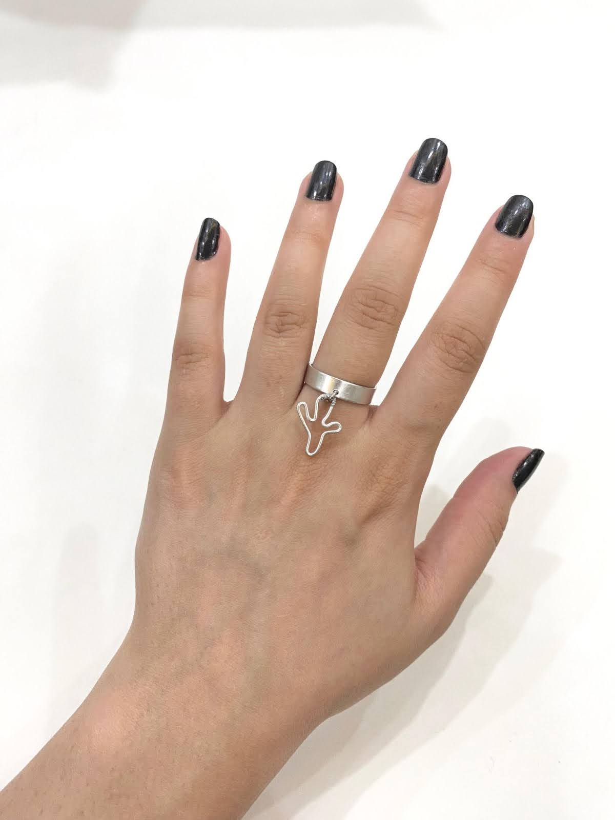 Flat Cactus Silver Wire Ring
