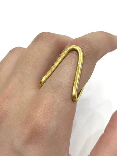 V Golden Wire Ring