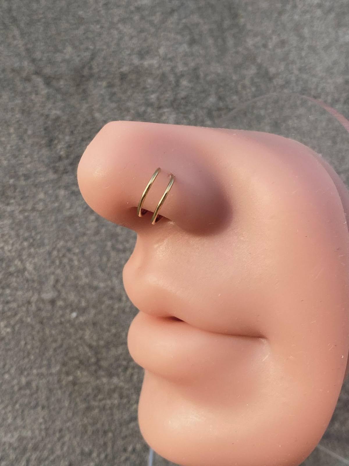 Surgical Steel Double Hoop or Nose ring