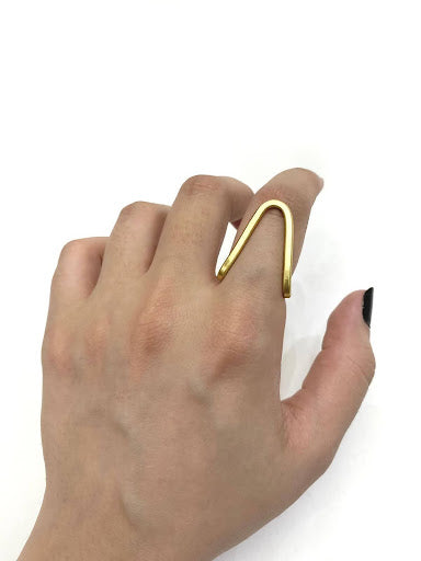 V Golden Wire Ring