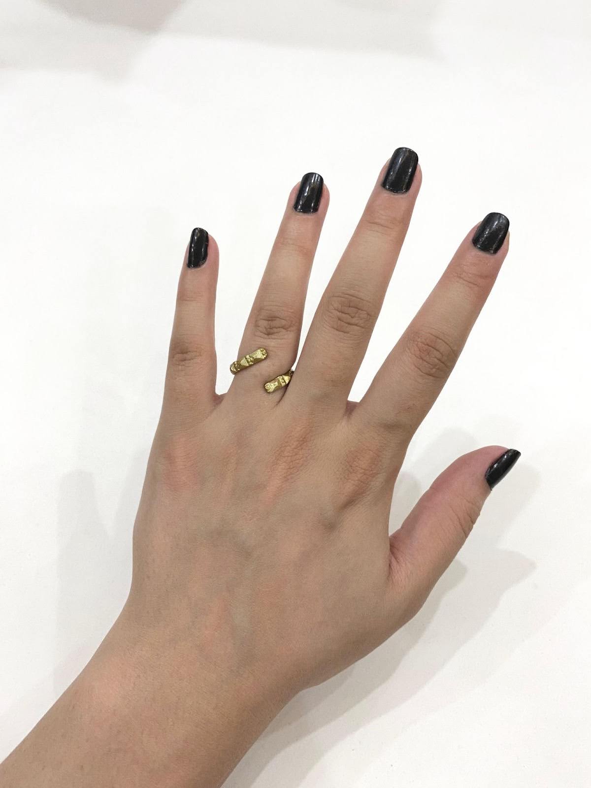 Curved Design Golden Wire Ring