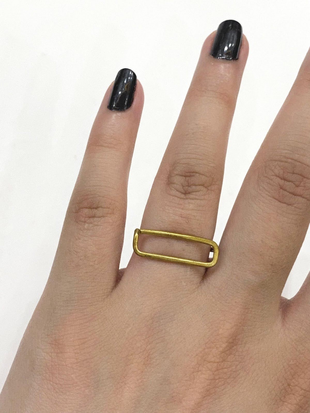 Rectangle Golden Wire Ring