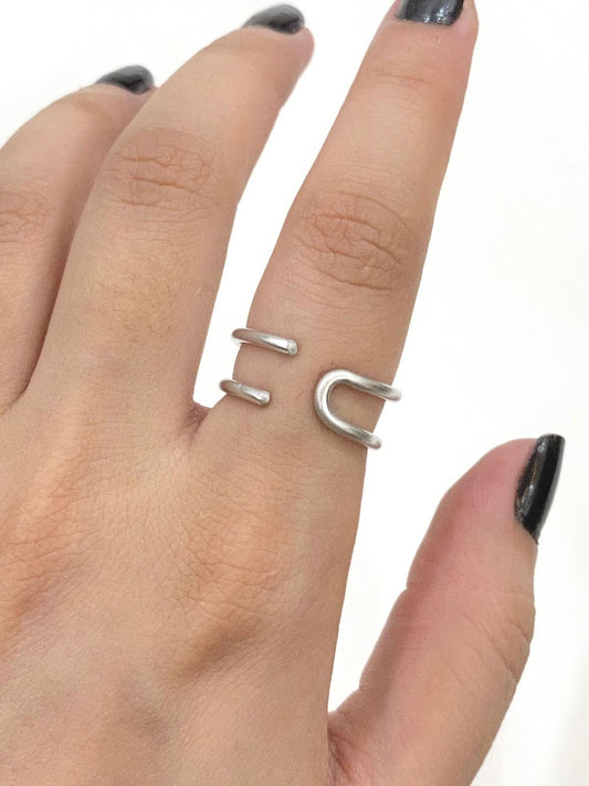 Double Shiny Silver Wire Ring