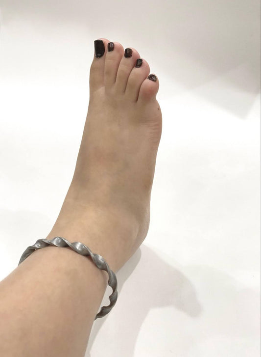 Curl Silver Wire Anklet