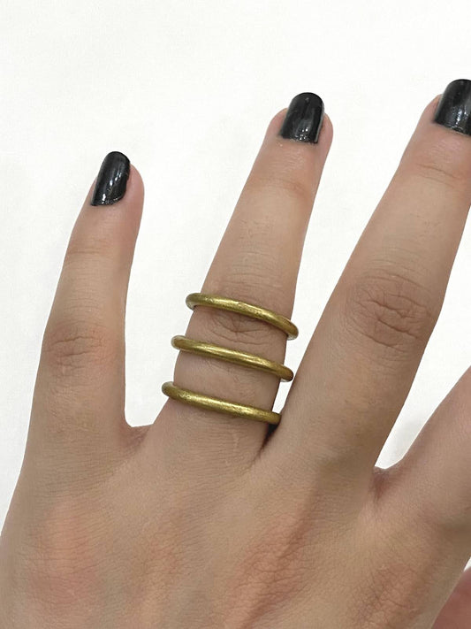 Triple Golden Wire Ring