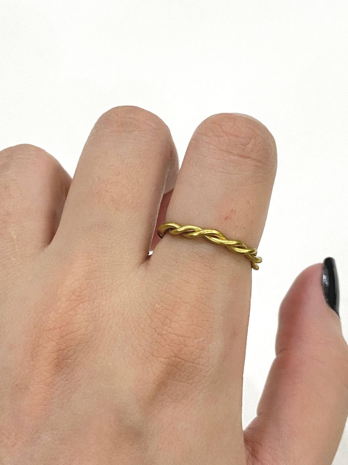 Twisted Golden Wire Ring