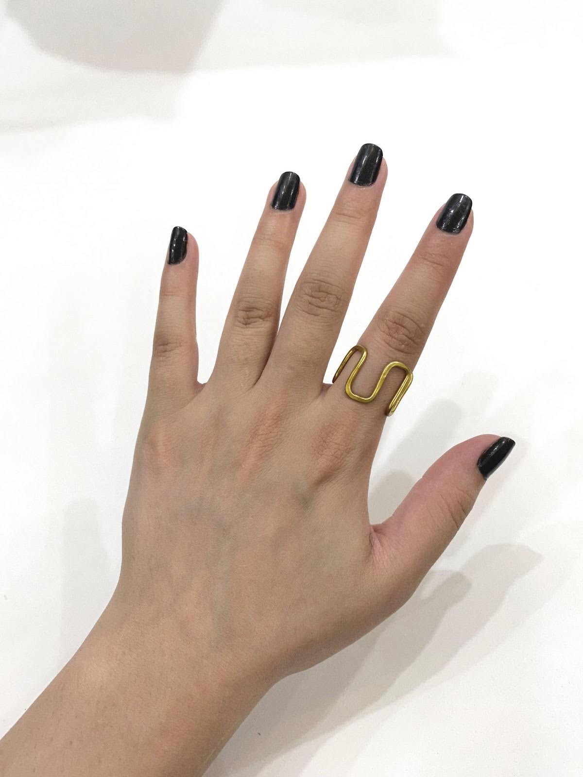 Square Wiggle Golden Wire Ring