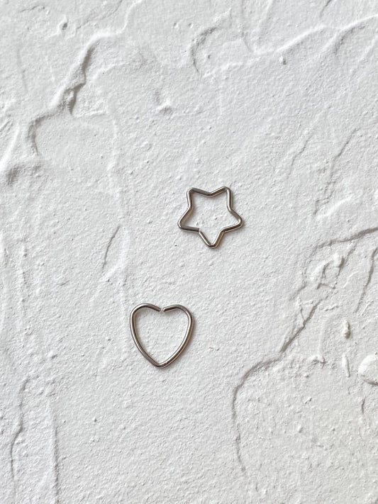 Surgical Steel Heart/Star Shaped Hoop