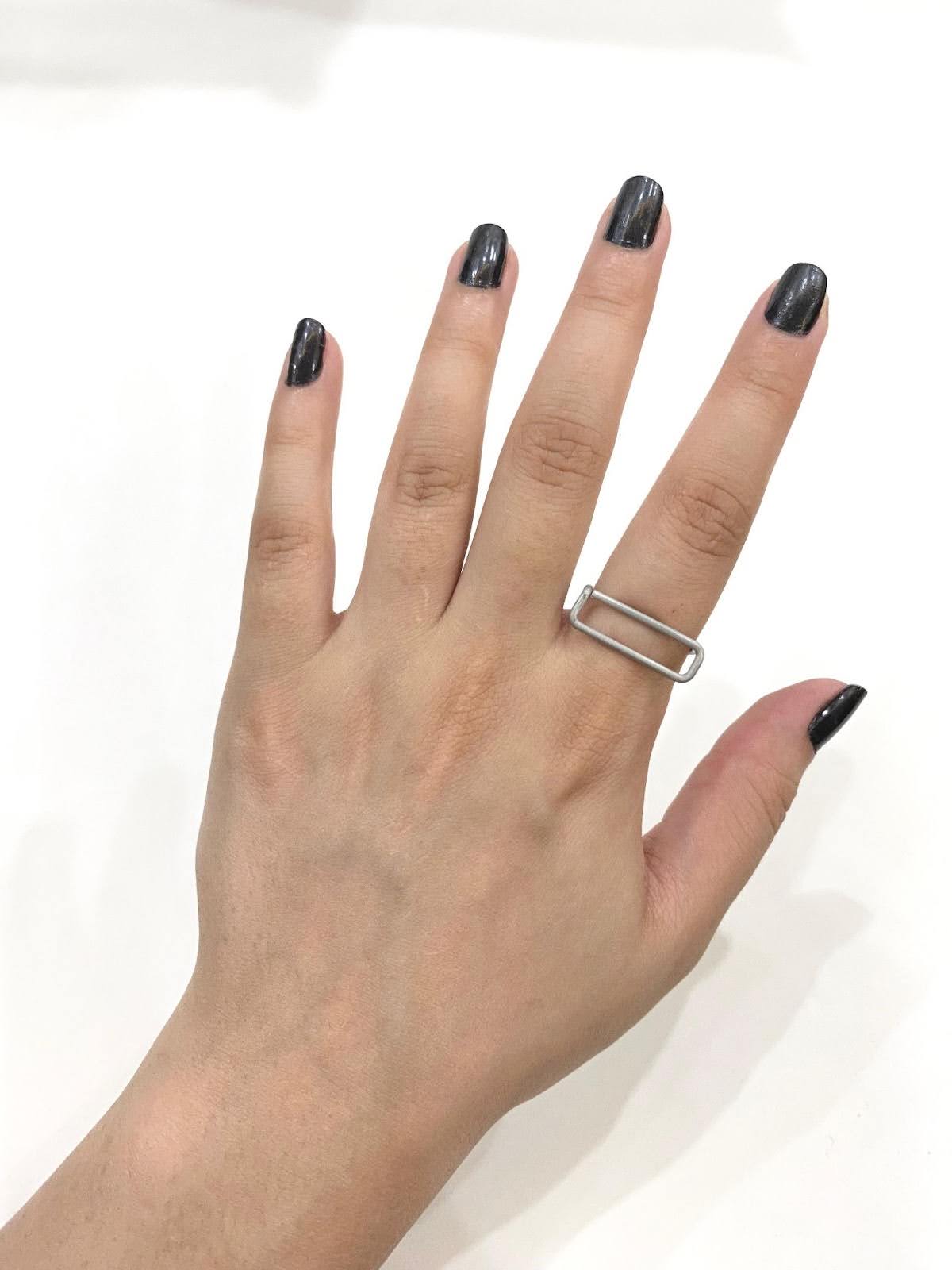 Rectangle Silver Wire Ring