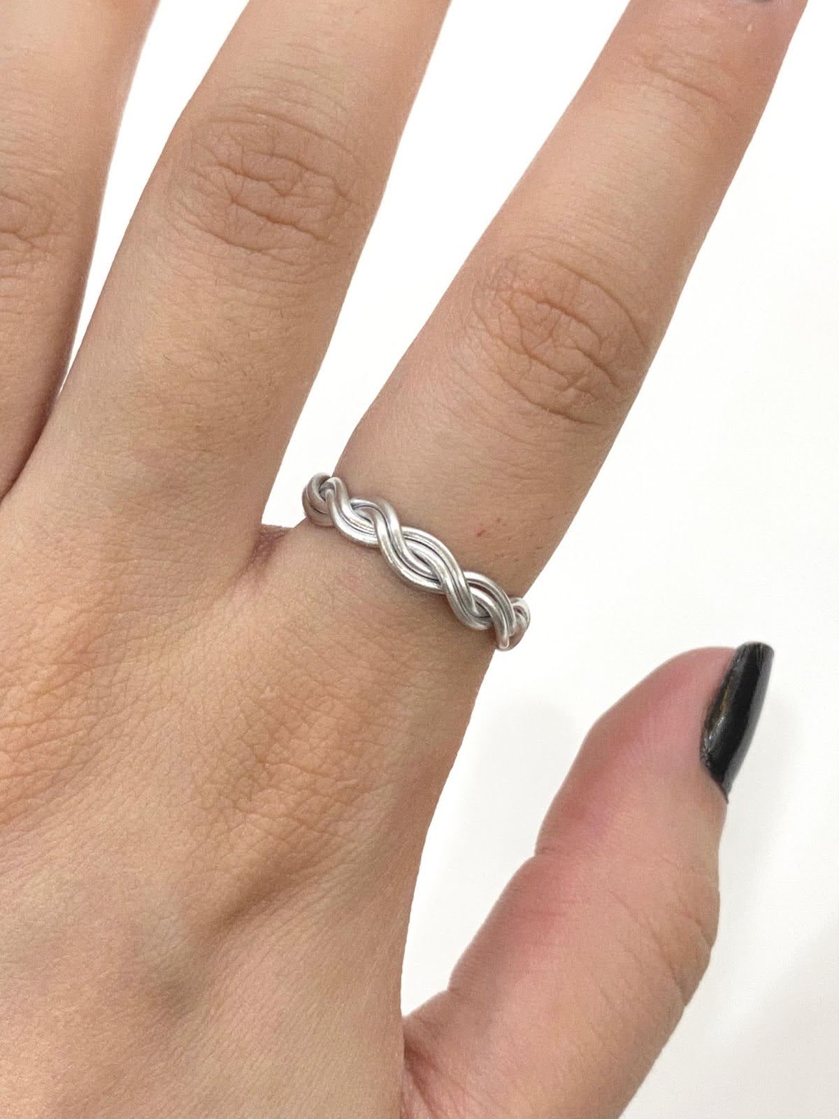 Double Twisted Silver Wire Ring