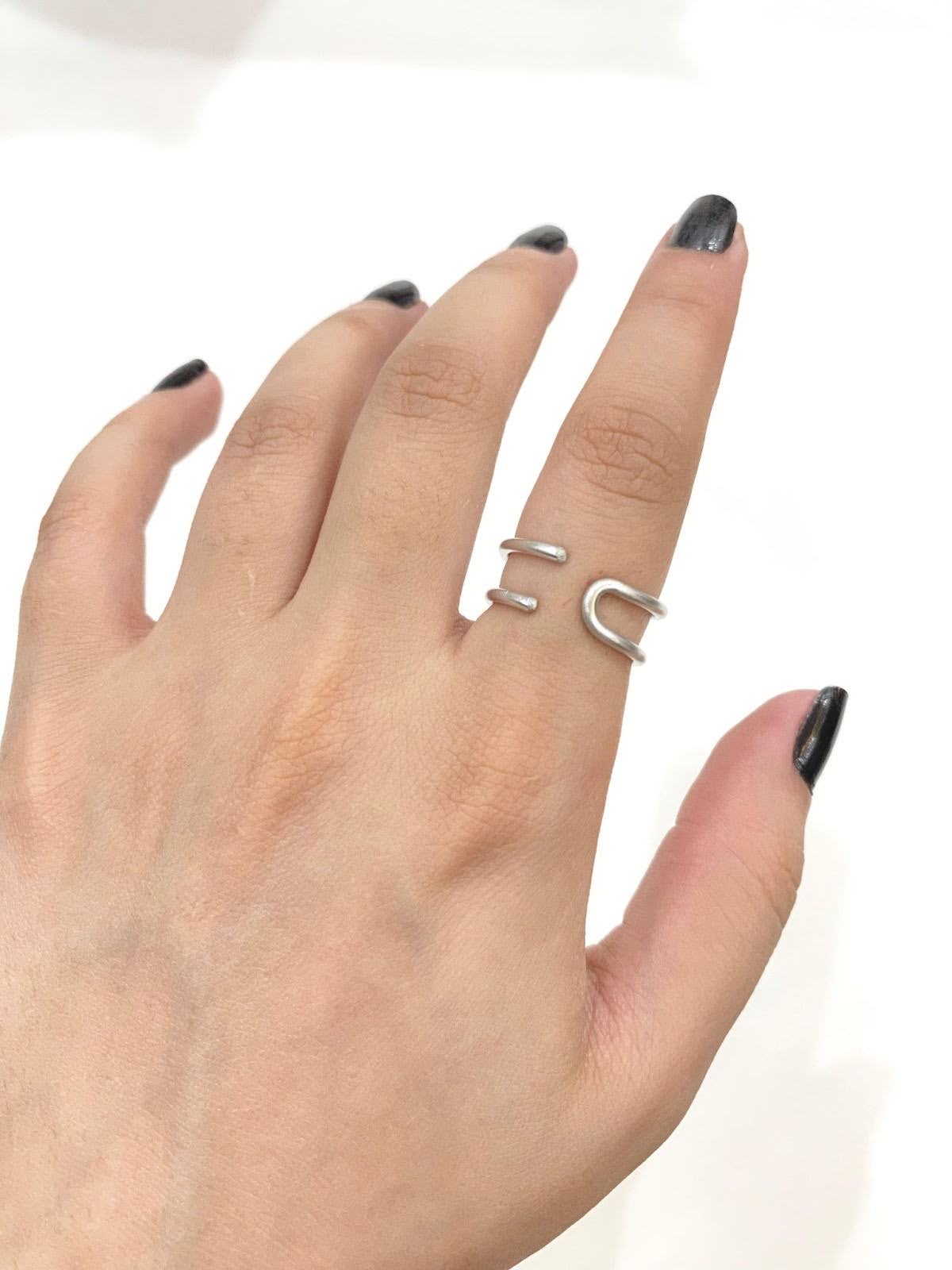 Double Shiny Silver Wire Ring