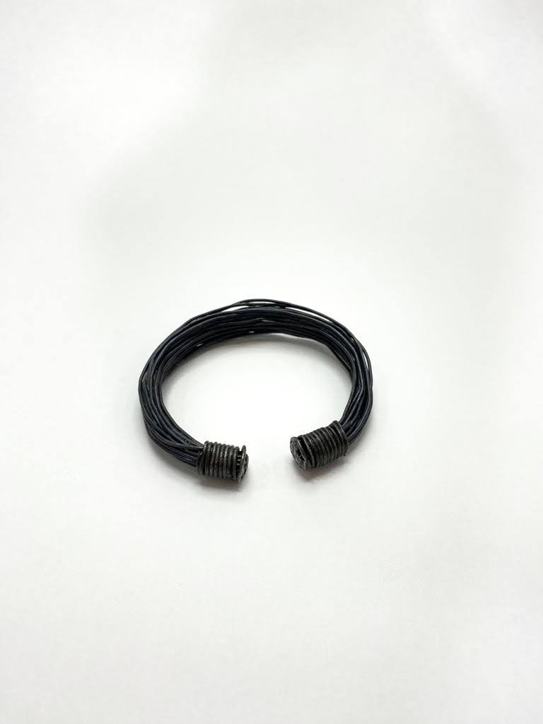 Wrapped black wire bracelet unisex