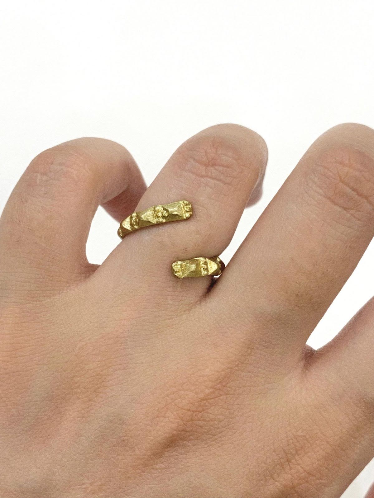 Curved Design Golden Wire Ring